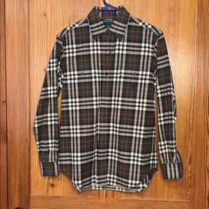 Lauren Ralph Lauren Plaid Cotton Flannel Shirt Women’s Small (Fits L) Vintage 90